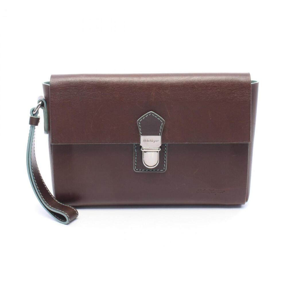 Salvatore Ferragamo clutch bag/handbag, leather, men's/women's, brown.
